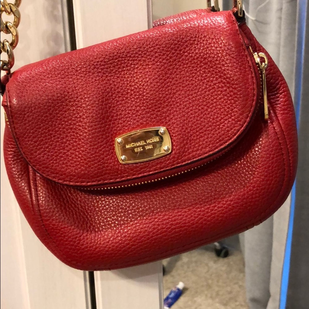 Red Michael Kors purse